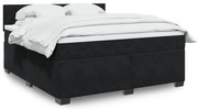 vidaXL Κρεβάτι Boxspring με Στρώμα Μαύρο 180x200 εκ. Βελούδινο