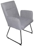 Πολυθρόνα Essential pakoworld ύφασμα γκρι-πόδι μαύρο μεταλλικό 55.5x59x89εκ