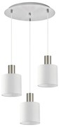 SE21-NM-4-3NM-SH1 ADEPT TUBE Nickel Matt Pendant White Fabric Shade+