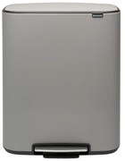 Brabantia 1003193 Κάδος απορριμμάτων Bo Pedal 2x30L, Mineral Concrete Grey