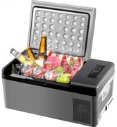 VEVOR Portable Car Freezer, 15L Portable Refrigerator Freezer, Dual Storage Zone Camping Freezer, -4℉~50℉ 12 Volt Fridge Freezer, Car Freezer for Car and Home Use, DC 12/24V, AC 100-240V, USB Port