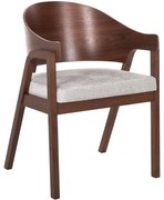 Καρέκλα Nero HM9972 56x56x78cm Walnut-Grey Rubberwood,Ύφασμα