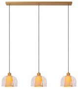 Φωτιστικό Κρεμαστό Lucide 30460-03-60 GUNHILD Διάφανο (Transparent)|Μπεζ/Κρεμ (Beige/Creme)