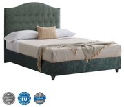 Κρεβάτι Malena HM647.27 Για Στρώμα 120x200cm Με Ύφασμα Nubuck Green Ημίδιπλο