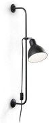 Φωτιστικό Τοίχου-Απλίκα Shower 179643 16x89x35cm 1xE27 60W Black Ideal Lux