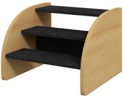 PawHut Σκάλα για κατοικίδια Σκάλα για σκύλους, 3 βαθμίδες, μικρός σκύλος, 38,5 cm x 38,5 cm x 30 cm, Δρυς + Μαύρο