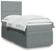 ΚΡΕΒΑΤΙ BOXSPRING ΜΕ ΣΤΡΩΜΑ ΑΝΟΙΧΤΟ ΓΚΡΙ 90X200 ΕΚ. ΥΦΑΣΜΑΤΙΝΟ 3294232