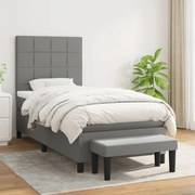 ΚΡΕΒΑΤΙ BOXSPRING ΜΕ ΣΤΡΩΜΑ ΣΚΟΥΡΟ ΓΚΡΙ 100X200 ΕΚ. ΥΦΑΣΜΑΤΙΝΟ 3136574