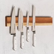 Σετ Μαχαίρια Κουζίνας Με Ξύλινο Μαγνήτη Τοίχου 5τμχ - Comas