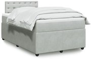vidaXL Κρεβάτι Boxspring με Στρώμα Ανοιχτό Γκρι 120x200 εκ. Βελούδινο