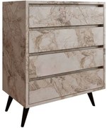 Συρταριέρα Suvera 811MDD4303 70x40x86cm Marble Effect White-Beige