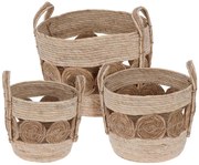 Σετ διακοσμητικά καλάθια H&amp;S Collection με χερούλια - 3 τεμάχια