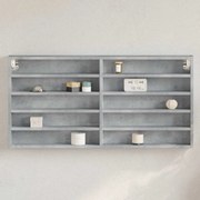 vidaXL Βιτρίνα Γκρι Σκυροδέματος 100x8,5x50 εκ. από Επεξεργασμένο Ξύλο