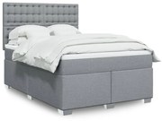 Κρεβάτι Boxspring με Στρώμα Αν. Πράσινο 160x200εκ Υφασμάτινο - Γκρι