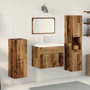 vidaXL Σετ Επίπλων Μπάνιου Επιτοίχιο 4 pcs Παλιό Ξύλο 30 x 30 x 130 εκ