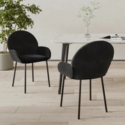vidaXL Καρέκλες Τραπεζαρίας 2 τεμ. Μαύρες Βελούδινες