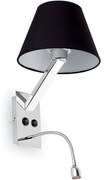 Φωτιστικό Τοίχου-Απλίκα Moma-2 68507 12x26x35cm 1xE27 15W/Led 80lm 1W Chrome-Black Faro Barcelona