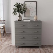vidaXL Συρταριέρα HAMAR Αν. Γκρι 79 x 40 x 80εκ. από Μασίφ Ξύλο Πεύκου