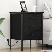 vidaXL Κομοδίνο Μαύρη δρυς 42 x 41 x 61 εκ Επεξεργασμένο ξύλο