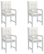 vidaXL Μαξιλάρια Καρέκλας με Πλάτη 4 τεμ. Κρεμ 120x50x4εκ. Ύφασμα