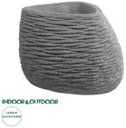 20759 GloboStar®  Artificial Garden RONDA 20759 Επιδαπέδιο Πολυεστερικό Τσιμεντένιο Κασπώ Γλάστρα - Flower Pot Γκρι Μ63 x Π41 x Υ47cm