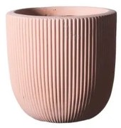 Γλάστρα Πήλινη Στρογγυλή Stripe Σομόν S 24x24x23 εκ. A-8940-8 Supergreens-A-8940-8-Ροζ A-8940-8