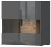 Ράφι τοίχου - Βιτρίνα Antarctic Ανθρακί Λάκα 55x29x56 εκ. 55x29x56 εκ.