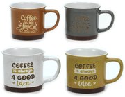 Κούπα -Coffee- 36.5cl Κεραμικό Σε 4 Σχέδια