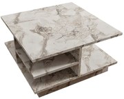 Τραπέζι Σαλονιού Skull 811MDD2811 80x80x40cm Marble Effect White