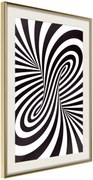 Αφίσα - Black and White Swirl - 40x60 - Χρυσό - Με πασπαρτού