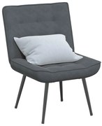 Καρέκλα χαλάρωσης Σκούρο Γκρι 64x74x84 cm Βελούδο - Γκρι