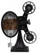ΕΠΙΤΡΑΠΕΖΙΟ ΡΟΛΟΙ Fylliana ”Vintage Movie Machine” ΜΕΤΑΛΛΙΚΟ ΜΑΥΡΟ ΧΡΩΜΑ 21.5x11x30εκ 125-222-345