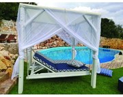 Relax Bed-Λευκό-210χ210χ230χ-πεύκο εμποτισμού-