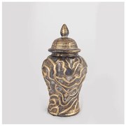 Βάζο Κεραμικό Χρυσό &amp; Γκρι 15x15x29cm 752-20031 Estheti-752-20031-Γκρι 752-20031