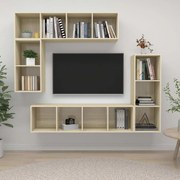 vidaXL Σετ Επίπλων Τηλεόρασης 4 Τεμαχίων Sonoma Δρυς Επεξ. Ξύλο