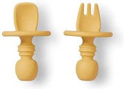 Κουτάλι + Πιρούνι (Σετ) Saro Anti-Choking Ochre 17474
