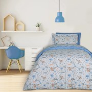 Σετ Σεντόνια Βαμβακερά Μονά 170x240εκ. Kid Line 4912 Μπλε-Γκρι-Πορτοκαλί Das Kids