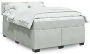 vidaXL Κρεβάτι Boxspring με Στρώμα Ανοιχτό Γκρι 160x200 εκ. Βελούδινο