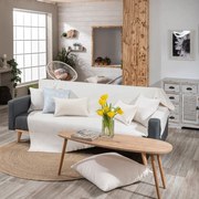 Ριχτάρι Ostia 01 Ecru Teoran Διθέσιο 180x150cm Βαμβάκι-Πολυέστερ
