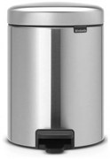 Κάδος με πεντάλ Brabantia NewIcon 649011, 5 L, Εύκολο κλείσιμο, Αντιολισθητική βάση, Inox/Matte