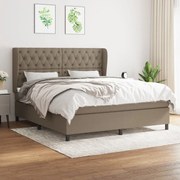 Κρεβάτι Boxspring με Στρώμα Taupe 160x200 εκ. Υφασμάτινο - Μπεζ-Γκρι