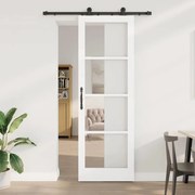 vidaXL Συρόμενη Πόρτα Χειροκίνητος Λευκό 78 x 232 cm Ξύλο και μέταλλο