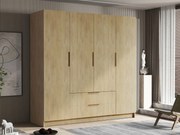 Ντουλάπα Sofia τετράφυλλη-Φυσικό - Χρυσό