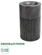 20761 GloboStar®  Artificial Garden PISA 20761 Επιδαπέδιο Πολυεστερικό Τσιμεντένιο Κασπώ Γλάστρα - Flower Pot Γκρι Ανθρακί Φ36 x Υ60cm