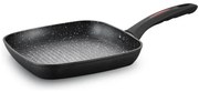 Τηγάνι γκριλ Royalty Line FGN24, 24 cm, μαρμάρινη επίστρωση, Επαγωγική, Μαύρο