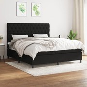 vidaXL Κρεβάτι Boxspring με Στρώμα Μαύρο 160x200 εκ. Υφασμάτινο