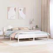 vidaXL Σκελετός Κρεβατιού Λευκό 180 x 200 cm Μασίφ ξύλο πεύκου