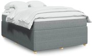 vidaXL Κρεβάτι Boxspring με Στρώμα Ανοιχτό Γκρι 140x190 εκ. Υφασμάτινο