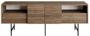 Μπουφές Kevan καρυδί-μαύρο πόδι 180x35x65εκ 180x35x65 εκ.