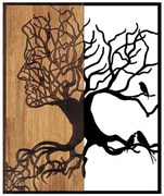 Διακοσμητικό Τοίχου Tree Man 899SKL2298 49x3x58cm Walnut-Black Wallity Μέταλλο,Ξύλο